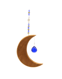 Crescent Moon Suncatcher Wall Hanging With Glass Beads