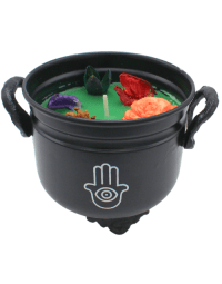 Cauldron Candle Amber & Patchouli Hand of Fatima