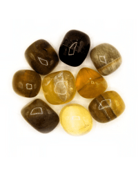 Yellow Fluorite 'A' Tumbled Stones 200 gr