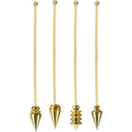 Metal Pendulum Chambered Assorted Shapes Brass