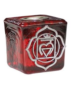 Glas Cube Rood Kaarshouder-Base