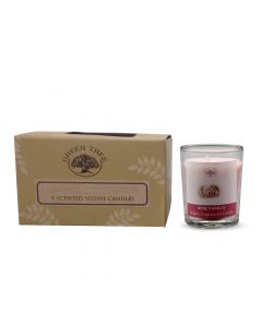 Green Tree votive candle Rose Vanilla