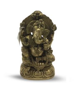 Ganesh Sitting 20 cm Gold Finish