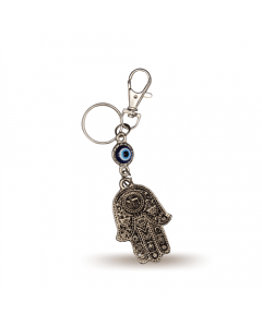 Key Chain with Evil Eye and Fatima Hand