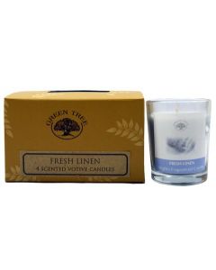 Green Tree Fresh Linen votive candles 55 grams