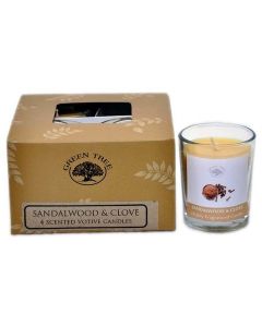 Green Tree Sandalwood & Clove votive candles 55 grams