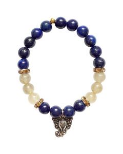 Bracelet Lapis Rutilated with Ganesha pendant