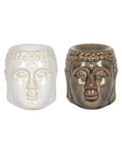 Boeddha Hoofd Oliebrander 8 cm (2 pcs) Zwart en Wit