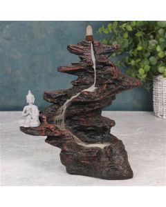 Buddha on Rocks Backflow Incense Burner