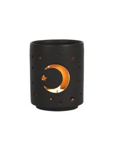 Small Black Mystical Moon Cut Out Tealight Holder