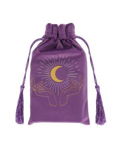 Purple Tarot Hands Drawstring Bag