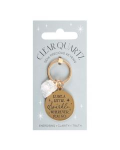 Llavero de cristal de cuarzo transparente Leave a Little Sparkle