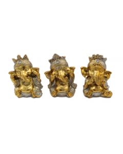 Lord Baby Ganesh-beelden - set van 3 stuks