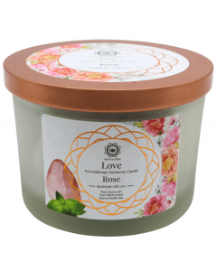 Green Tree Gemstone Candle Love Rose 256g