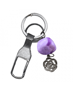 Keychain - Lotus Flower & Amethyst Set of 6 pcs