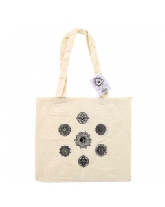 Cotton Tote Bag - Black 7 Chakras 4 pcs