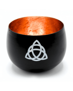 Portavelas Triquetra Negro y Cobre 