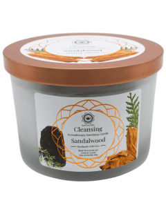 Green Tree Gemstone Candle Cleansing Sandalwood 256g