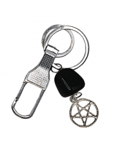 Keychain - Pentagram & Black Tourmaline Set of 6 pcs