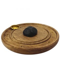 Black Tourmaline Mango Wood Incense Holder