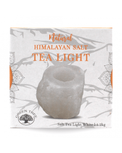 Himalayan Salt Tealight Holder White .