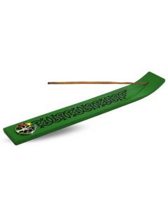 Green Wooden Ski Incense Holder with Tree of Life