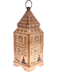 LANTERN OM GOLD ANTIQUE 12 x 4.5 in.