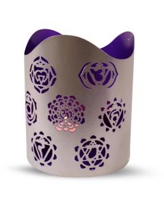 ROUND METAL CANDLE HOLDER-7 CHAKRAS