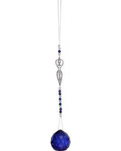 Hangend Kristal Geslepen Glas Godin Cobalt Blauw 6