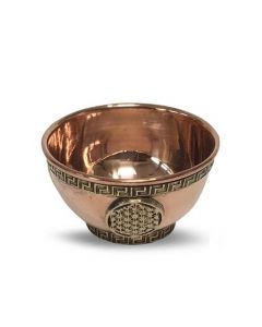 Tibetan Incense Burner / Copper Flower of LIfe Offering Bowl