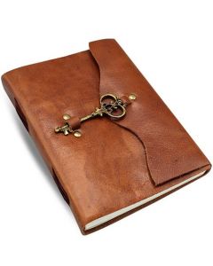 Leather Journal With Key 17x12cm