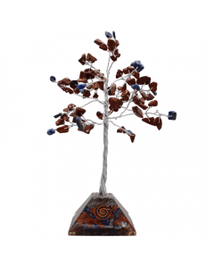 Gem Tree With Jasper & Lapis Orgone Pyramid Base 100 Beads