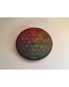 Soapstone Flower of Life 7 Chakra Incense Holder