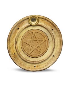 Wooden Incense Holder Pentagram 10 cm