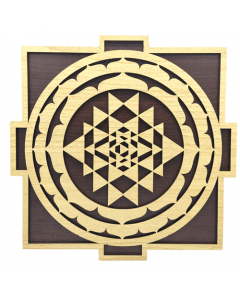 Rejilla de Madera Para Cristales Shree Yantra 25cm