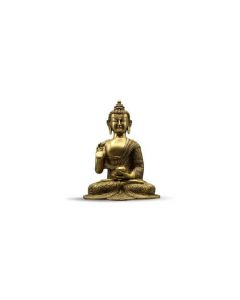 Buddha Sitting Asthmangal w/o Base Carved Gold mat 10,5